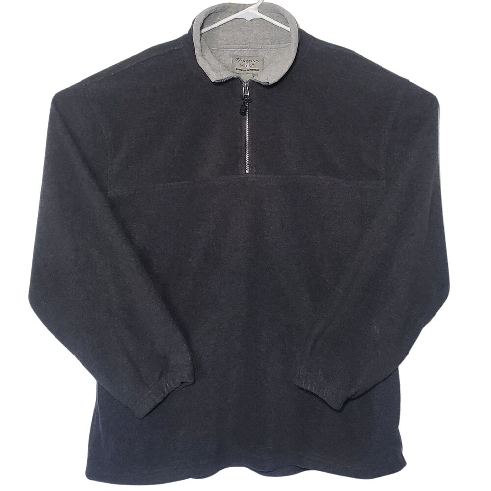 Starting Point Fleece Pullover 1/4 Zip Henley Mens XL Grey